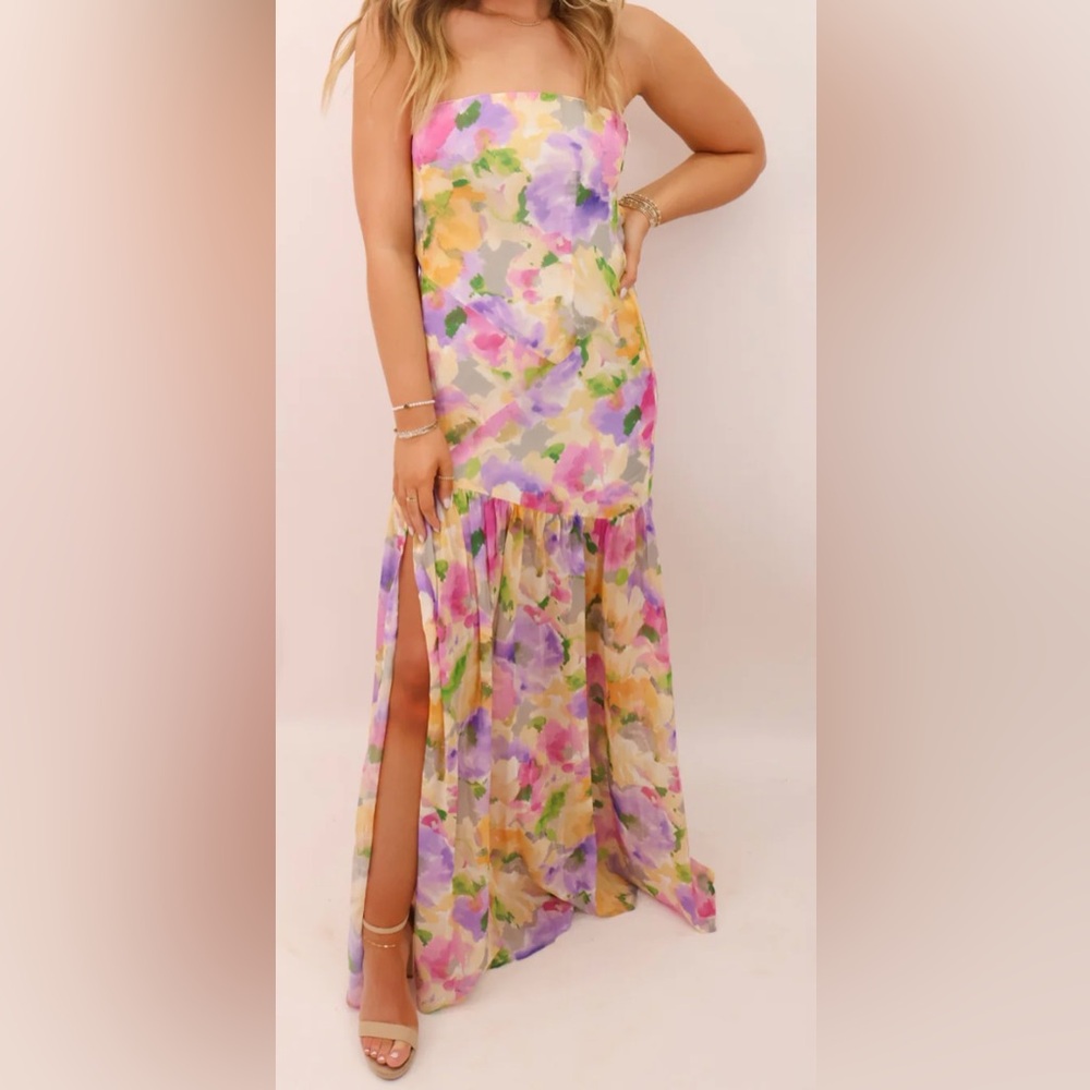 Moda Boutique Floral Maxi Dress with Slit